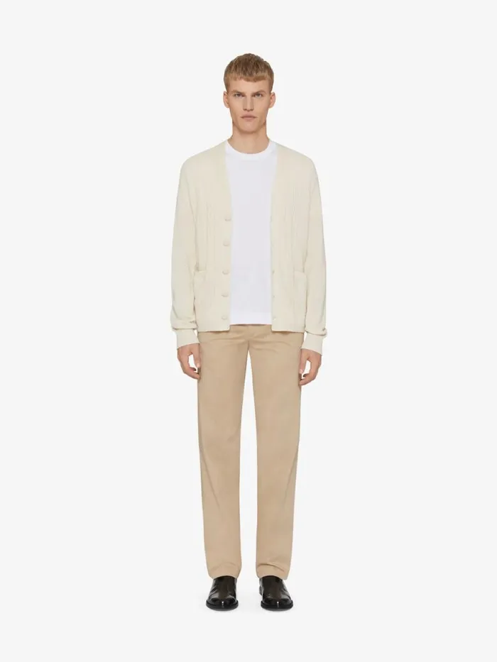 4g CableKnit Cardigan Ivory Men Givenchy Sweaters