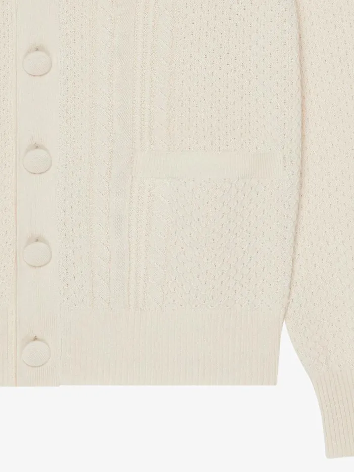 4g CableKnit Cardigan Ivory Men Givenchy Sweaters