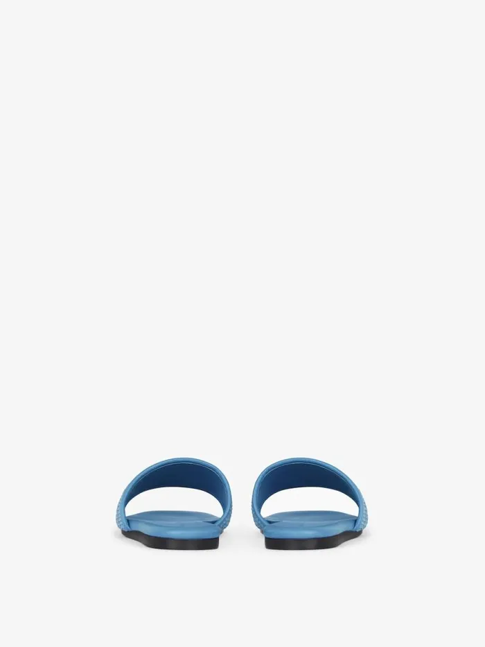 4g Flat Mules In Raffia Denim Blue Women Givenchy Slides and Sandals