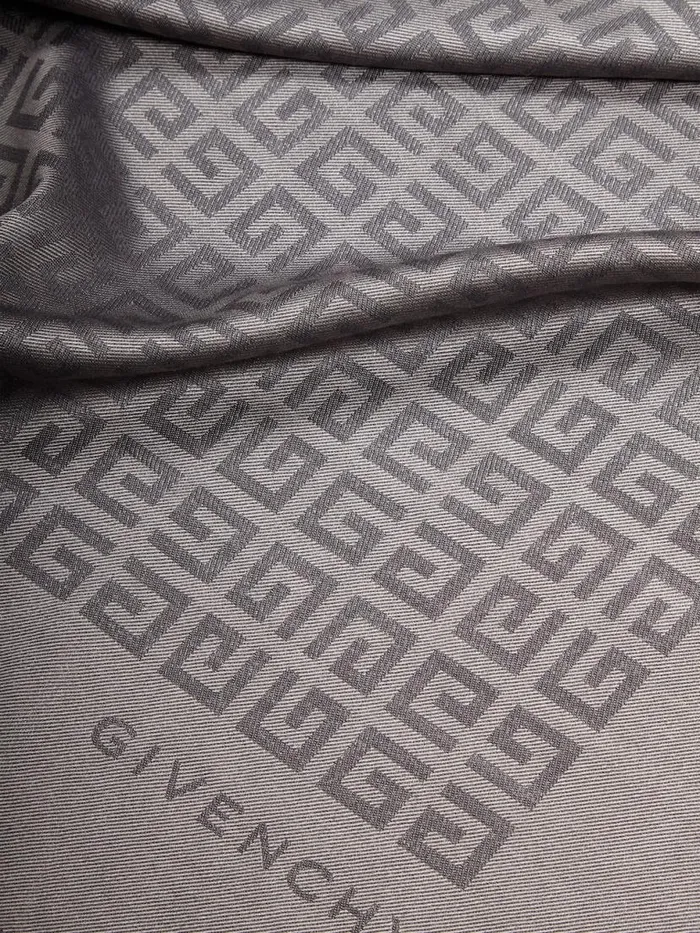 4g Shawl In Silk And Wool With Lurex Smoke Grey Women Givenchy Scarves