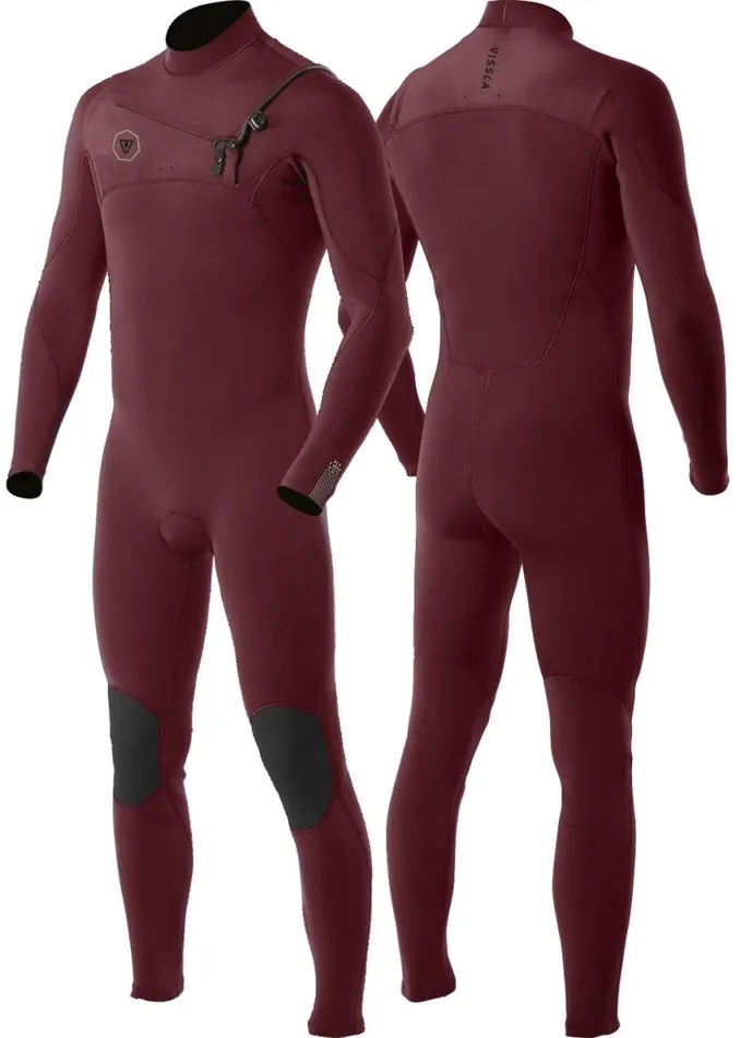 7 Seas 32 Full Chest Zip Wetsuit Wine Men Vissla Wetsuits