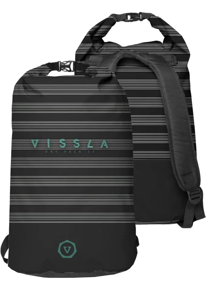 7 Seas 35L Dry Backpack Black Stripe Men Vissla Bags