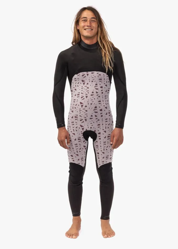 7 Seas 54 Full Chest Zip Wetsuit Black Men Vissla Wetsuits