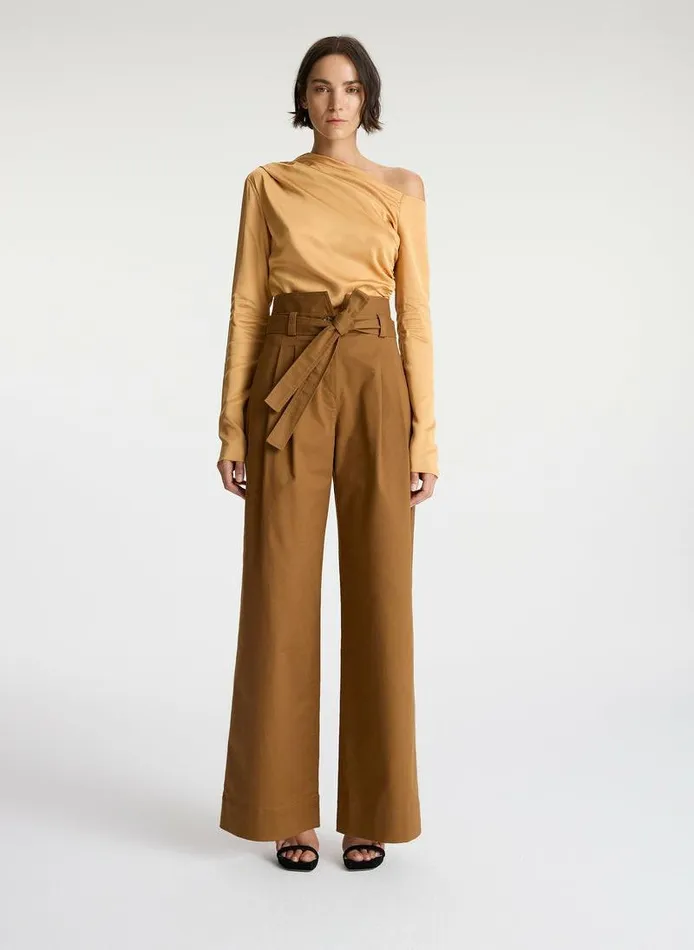Accessories Women ALC Emily Cotton Twill Pant Burnt Terracotta
