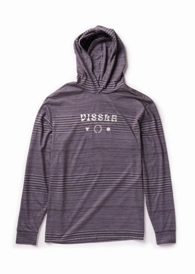 Adaptation Comp Lite Eco Ls Hooded Performance Tee Stl 8211 Steel Men Vissla Tees