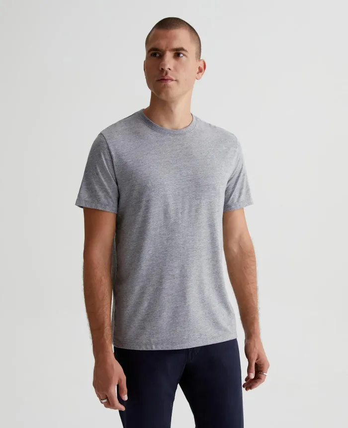 AG Jeans Bryce Crew Heather Grey Men Tees