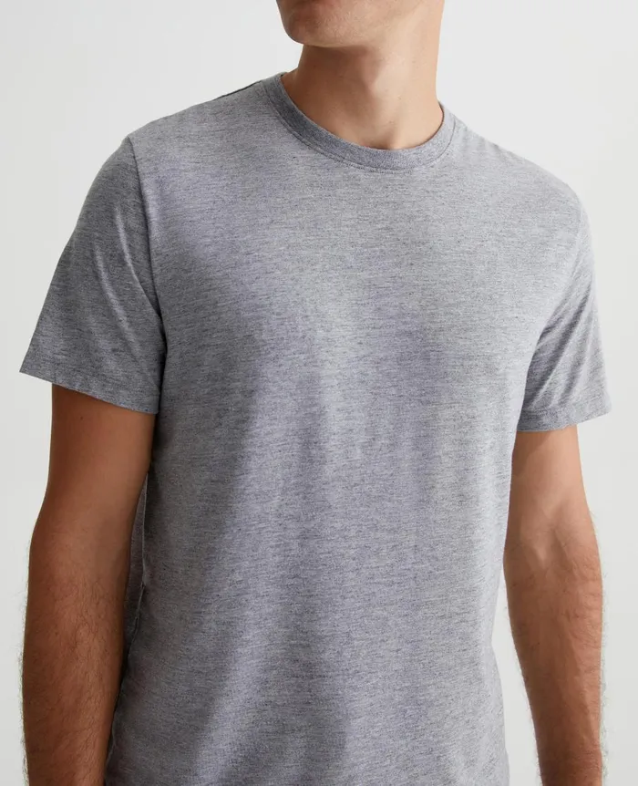 AG Jeans Bryce Crew Heather Grey Men Tees AG Jeans Bryce Crew Heather Grey Men Tees