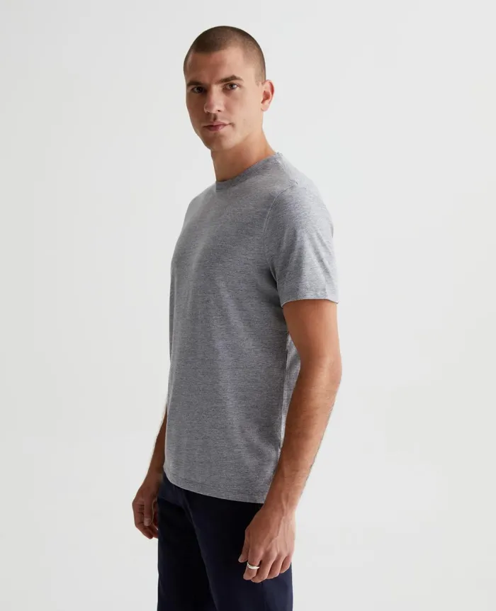 AG Jeans Bryce Crew Heather Grey Men Tees AG Jeans Bryce Crew Heather Grey Men Tees