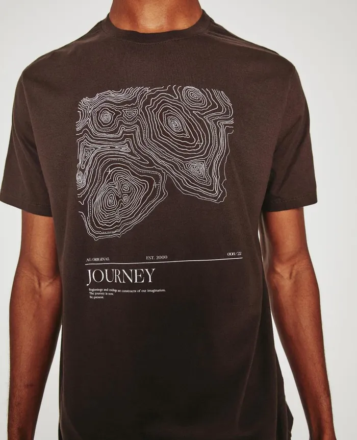 AG Jeans Bryce Crew Journey Antique Brown Men Tees AG Jeans Bryce Crew Journey Antique Brown Men Tees