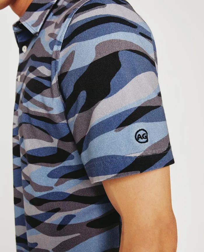 AG Jeans Bryce Polo Water Zebra Crossing Men Polos AG Jeans Bryce Polo Water Zebra Crossing Men Polos