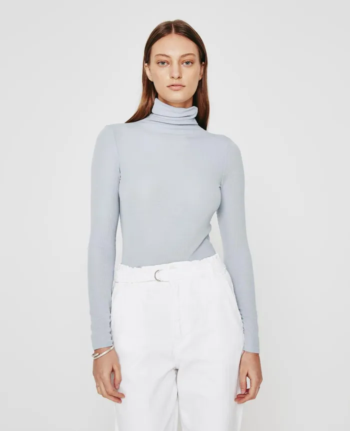 AG Jeans Chels Turtleneck White Sands Women Tops and Shirts
