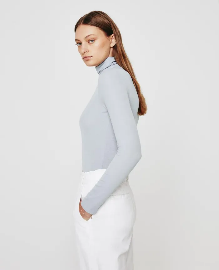 AG Jeans Chels Turtleneck White Sands Women Tops and Shirts AG Jeans Chels Turtleneck White Sands Women Tops and Shirts