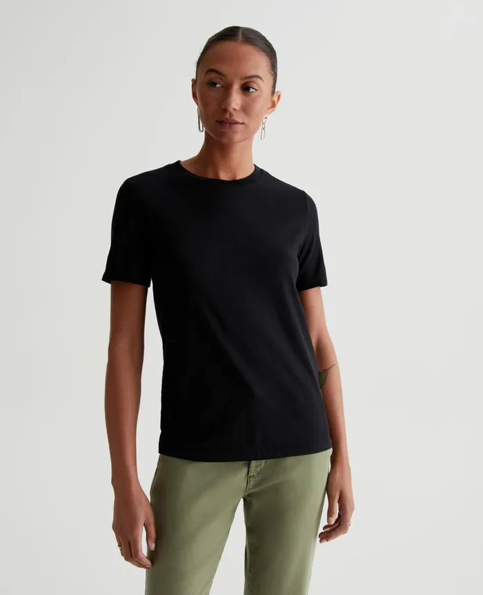 AG Jeans Jagger Crew True Black Women Tees and Tanks
