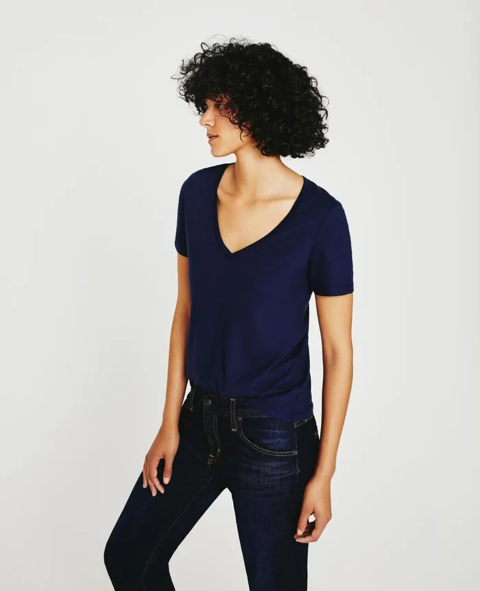 AG Jeans Jagger Vee Deep Navy Women Tees and Tanks AG Jeans Jagger Vee Deep Navy Women Tees and Tanks