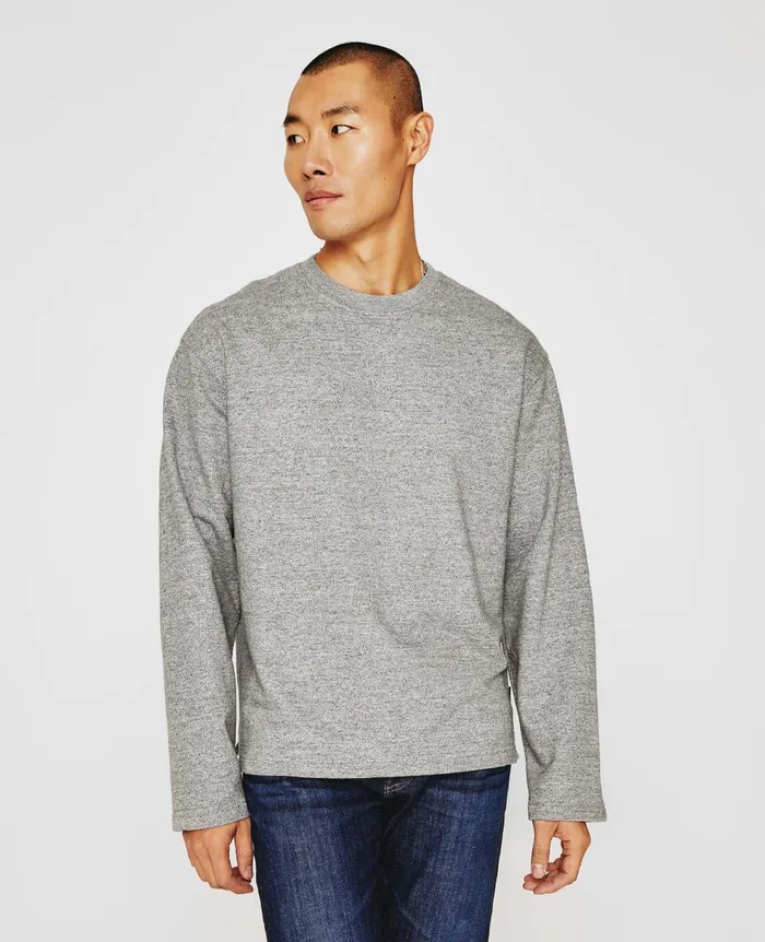 AG Jeans Liam Crew Heather Grey Men Tees