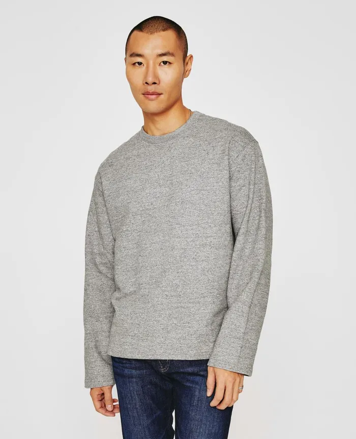 AG Jeans Liam Crew Heather Grey Men Tees AG Jeans Liam Crew Heather Grey Men Tees