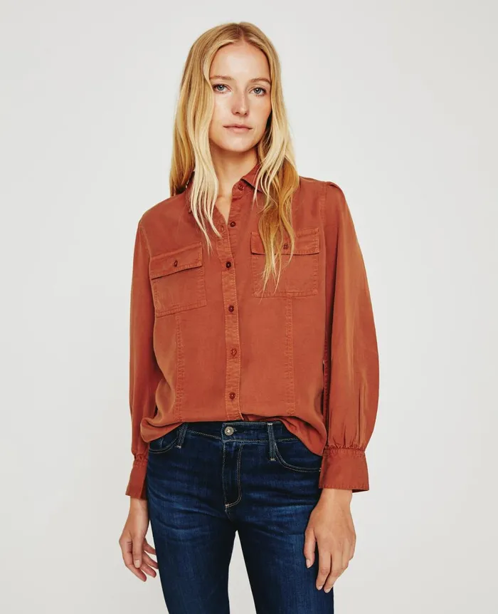 AG Jeans Sable Shirt Tawny Clay Women Tops and Shirts