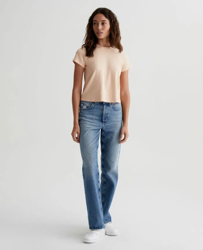 AG Jeans Sadie Crew Mellow Peach Women Tees and Tanks AG Jeans Sadie Crew Mellow Peach Women Tees and Tanks