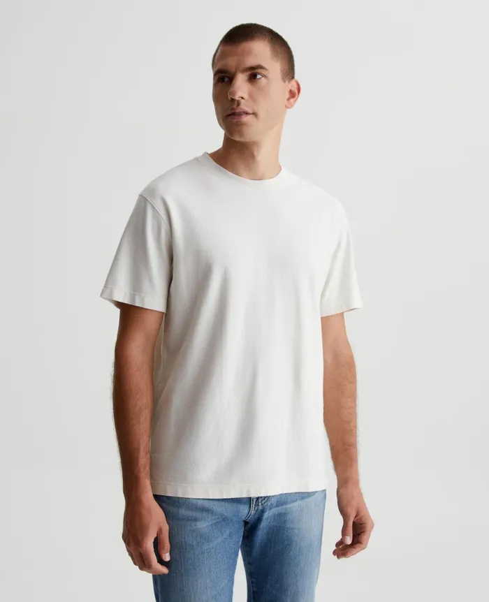 AG Jeans Wesley Crew Ivory Dust Men Tees