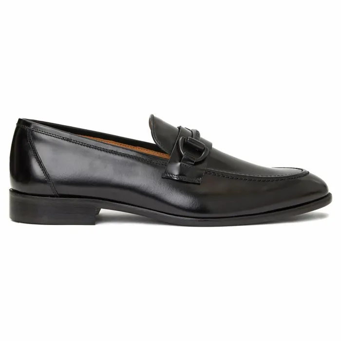 Alessio Slip On Black Bit Loafer Black Leather Men Bruno Magli Dress Shoes
