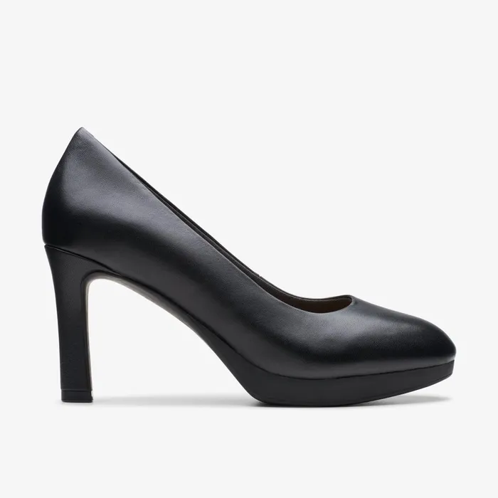Ambyr2 Braley Black Leather Women Clarks Heels and Pumps