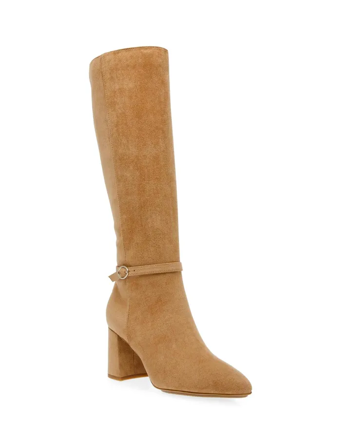Anne Klein Brenice Tall Boot Dark Natural Women Shoes
