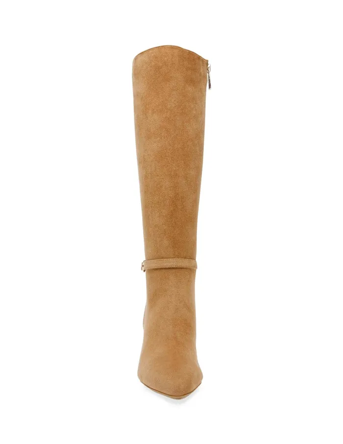 Anne Klein Brenice Tall Boot Dark Natural Women Shoes