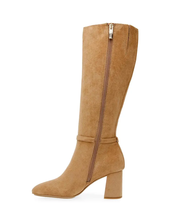 Anne Klein Brenice Tall Boot Dark Natural Women Shoes