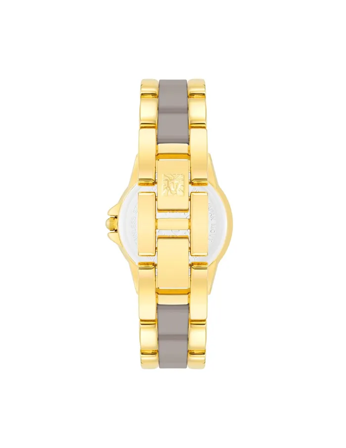 Anne Klein Diamond Accented Ceramic Bracelet Watch Taupe Women Watches 038 Jewelry