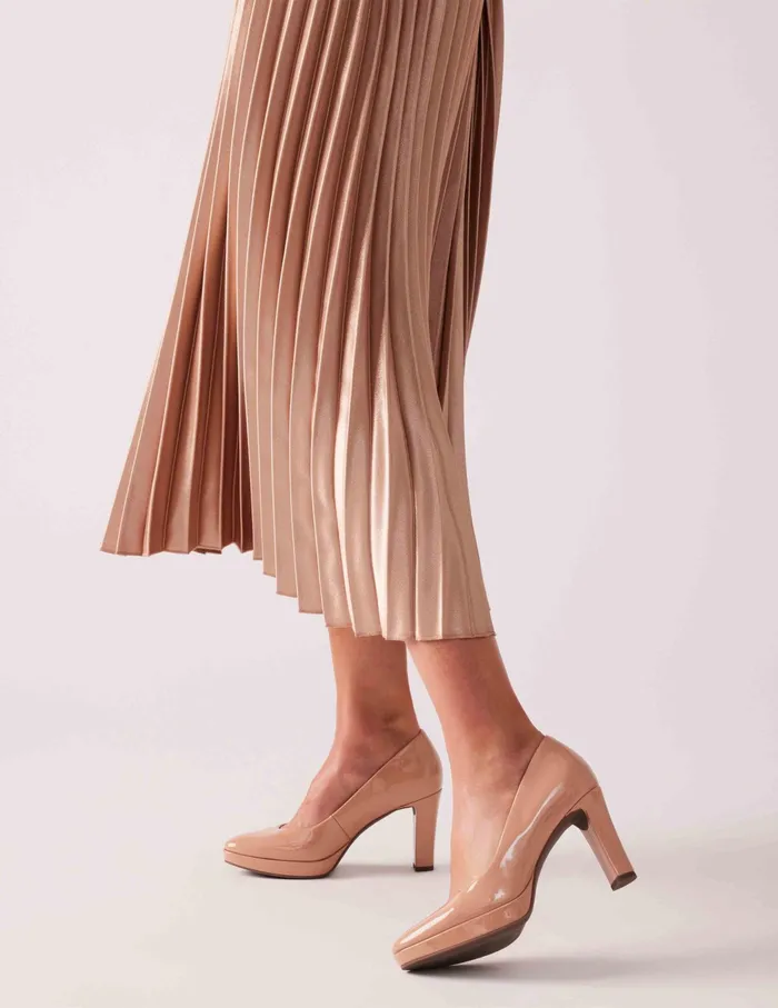 Anne Klein Jael Dress Pump Natural Patent Women Shoes