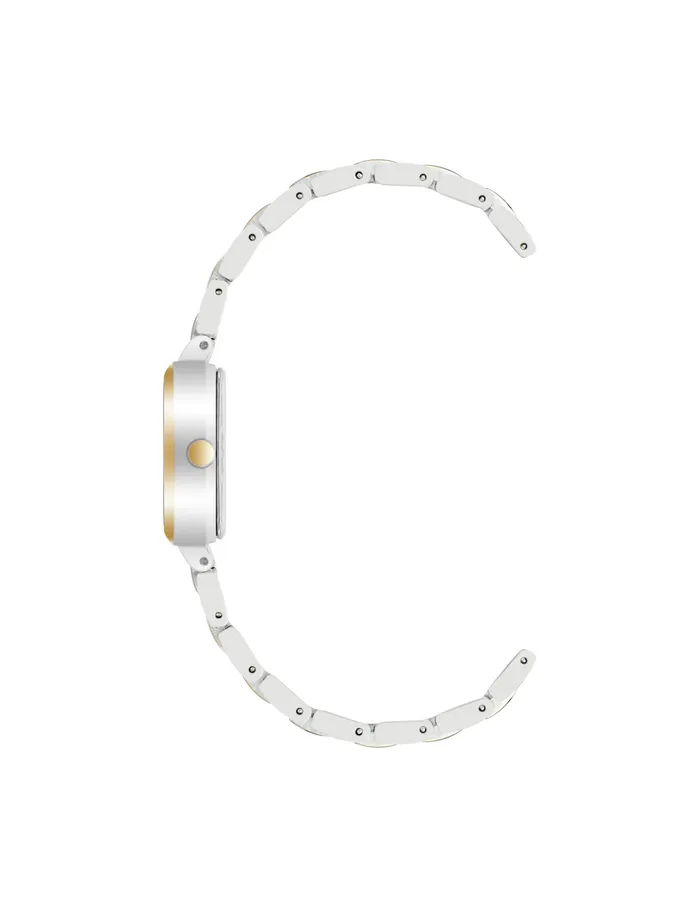 Anne Klein Square Case TwoTone Bracelet Watch Silvertone Women Watches 038 Jewelry