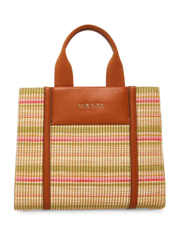 Anne Klein Texturized Canvas Mini Tote Stripe Multi Women Handbags