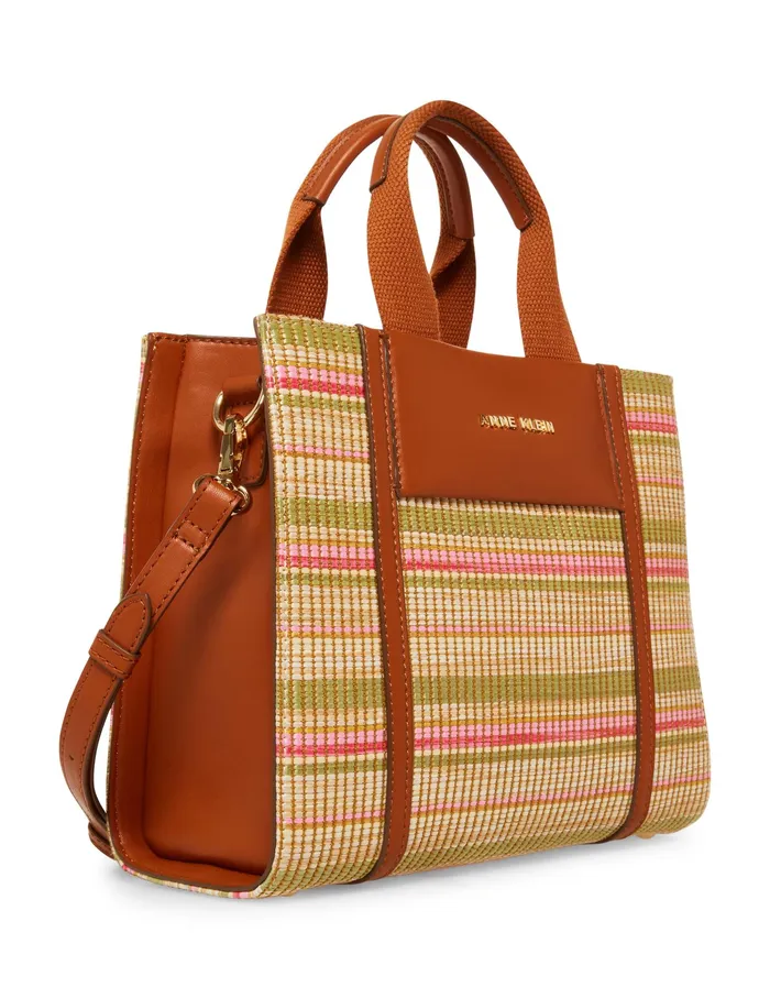 Anne Klein Texturized Canvas Mini Tote Stripe Multi Women Handbags
