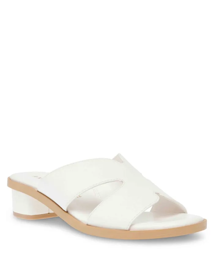 Anne Klein Timmy Sandal White Smooth Women Shoes