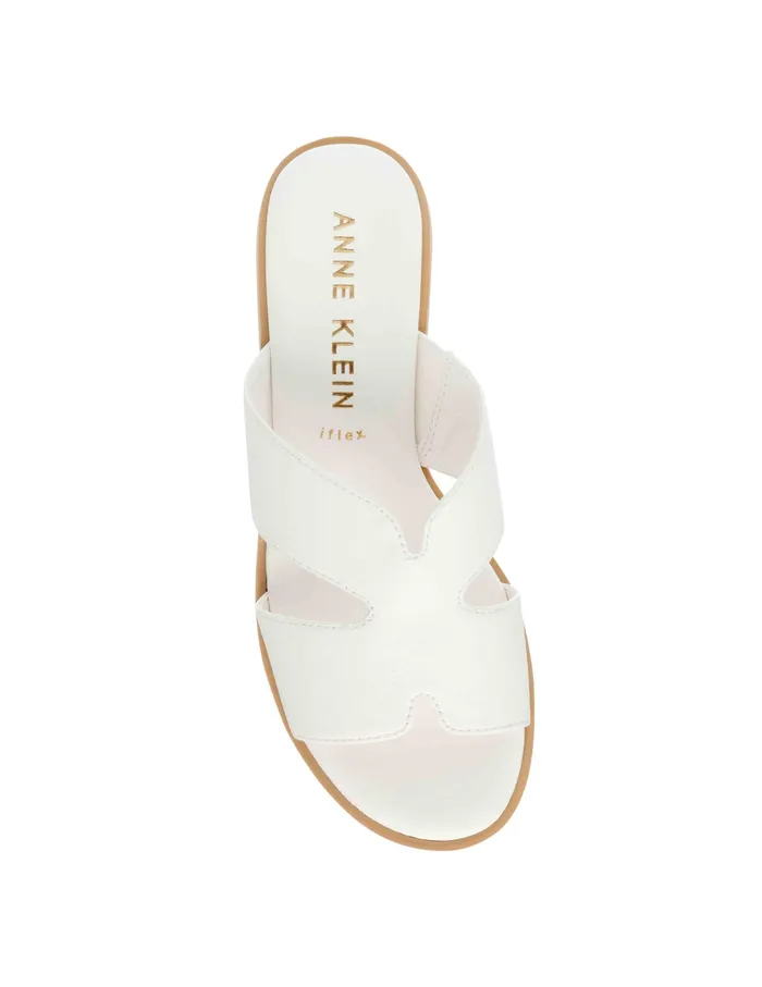 Anne Klein Timmy Sandal White Smooth Women Shoes
