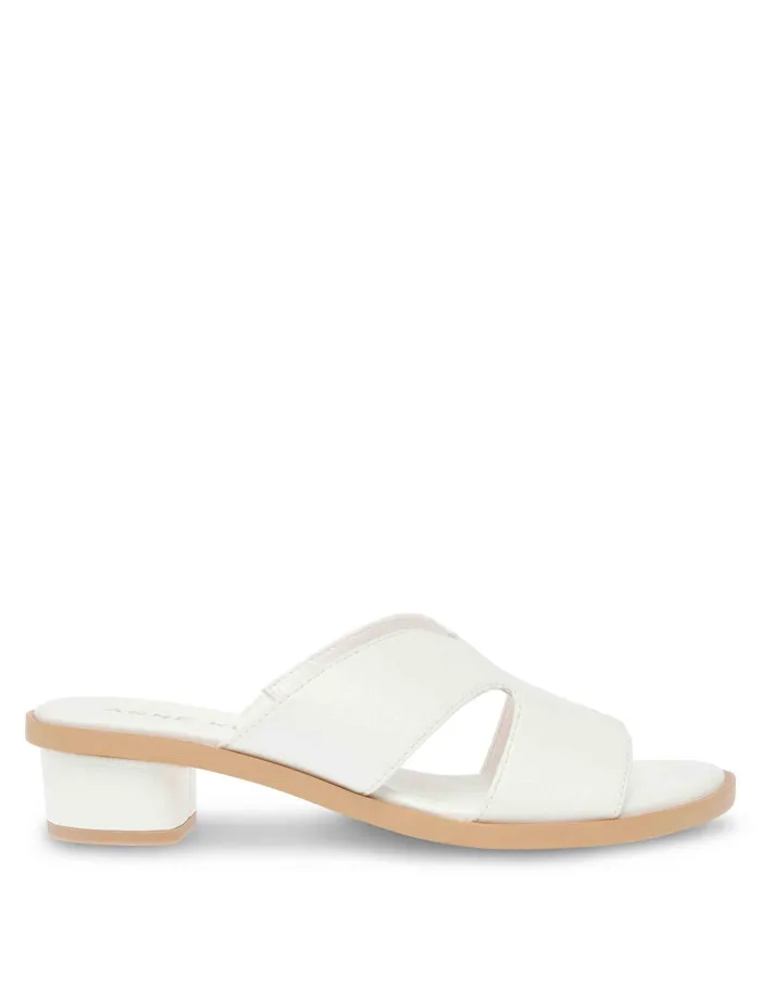 Anne Klein Timmy Sandal White Smooth Women Shoes