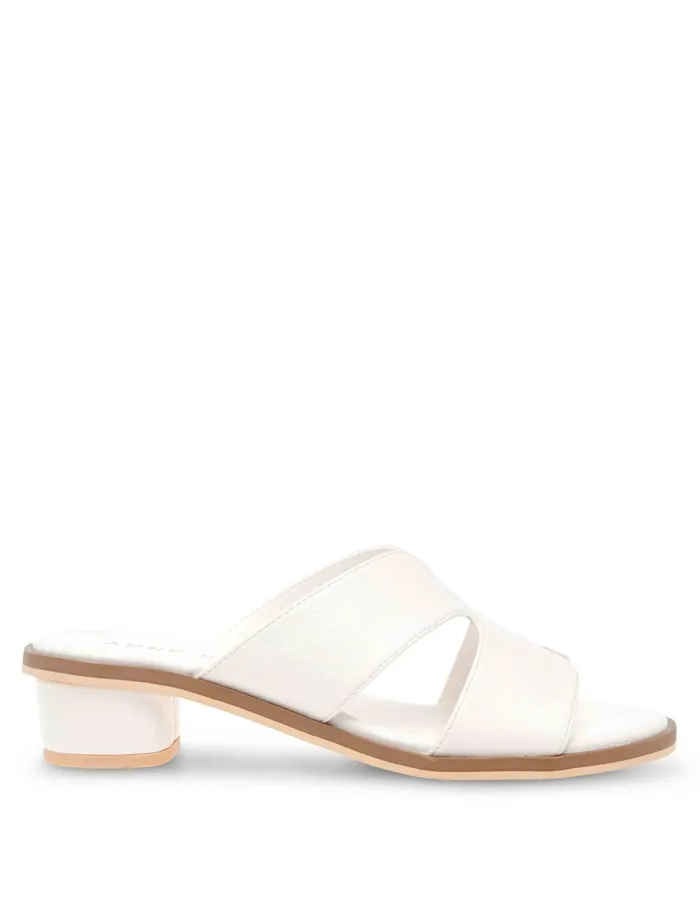 Anne Klein Timmy Sandal White Smooth Women Shoes
