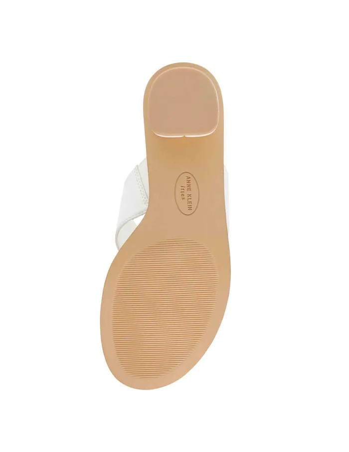 Anne Klein Timmy Sandal White Smooth Women Shoes