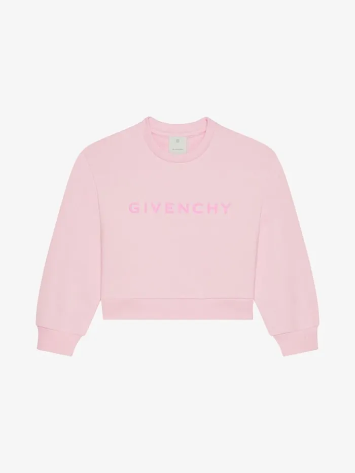 Archetype Cropped Sweatshirt In Fleece Light Pink Kids Givenchy