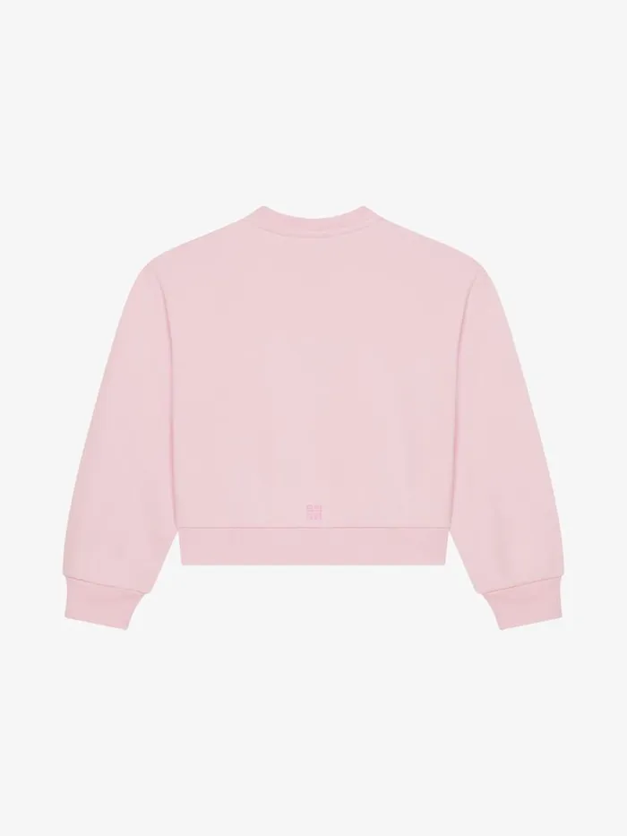 Archetype Cropped Sweatshirt In Fleece Light Pink Kids Givenchy