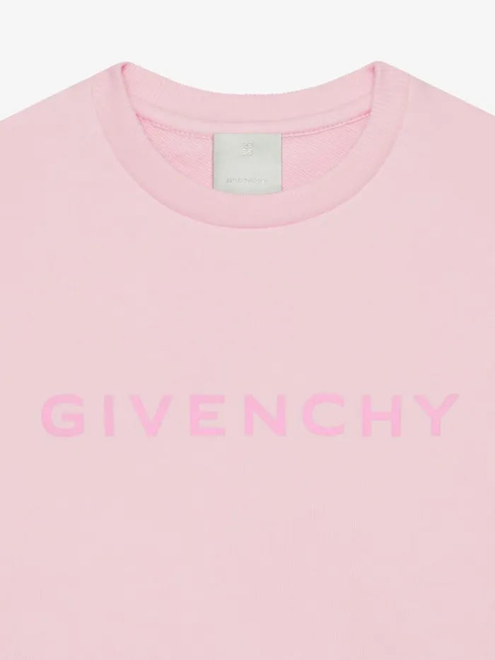 Archetype Cropped Sweatshirt In Fleece Light Pink Kids Givenchy