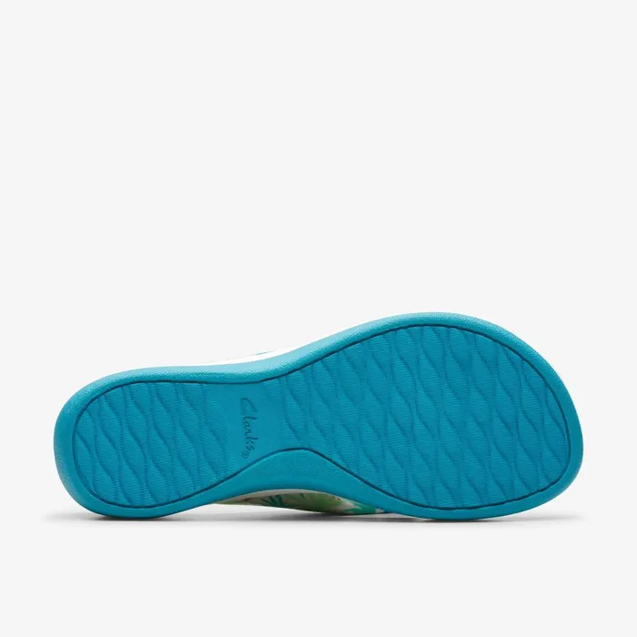 Arla Glison Green Combination Women Clarks Sandals and Flip Flops