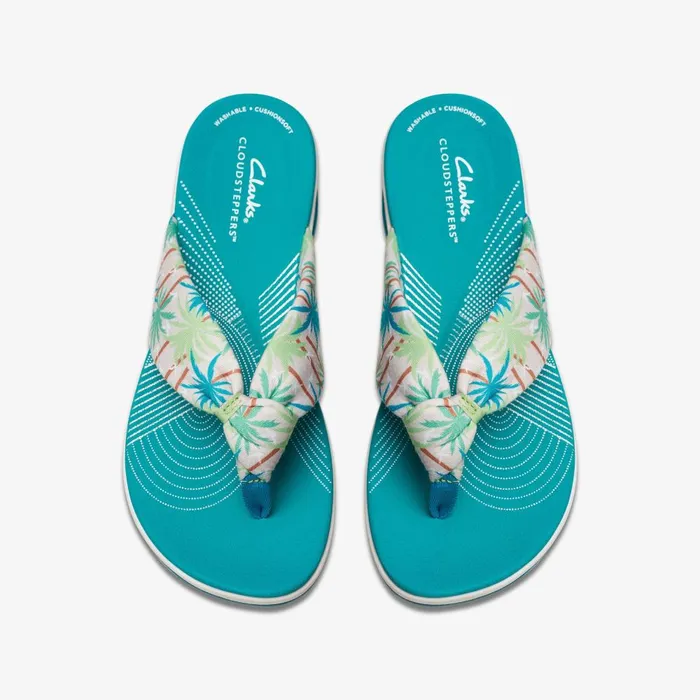 Arla Glison Green Combination Women Clarks Sandals and Flip Flops