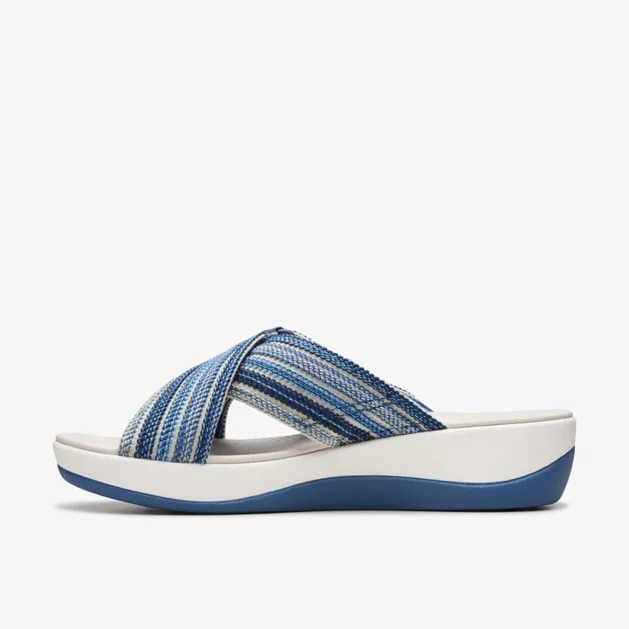 Arla Wave Blue Combination Women Clarks Wedges