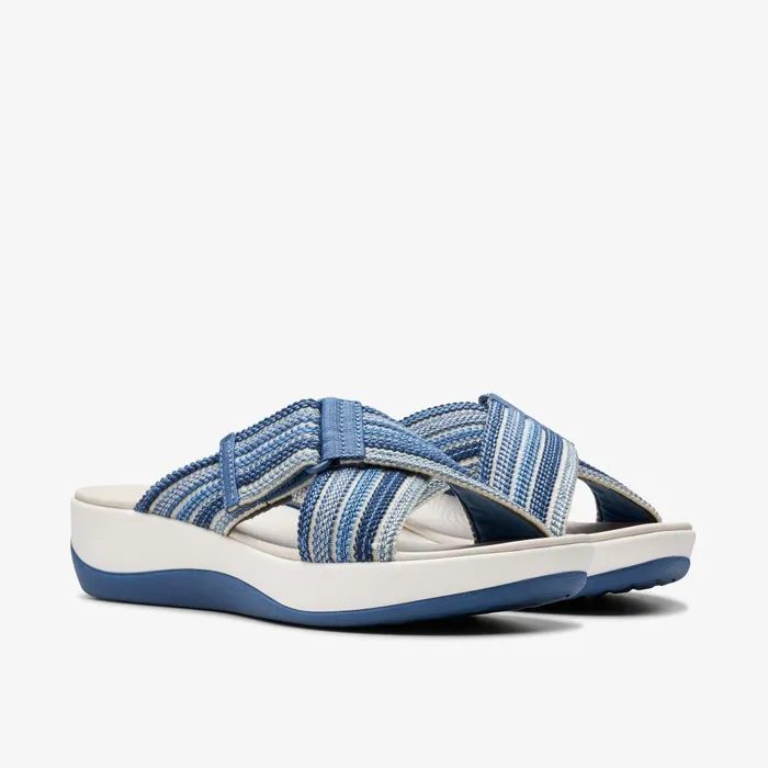 Arla Wave Blue Combination Women Clarks Wedges