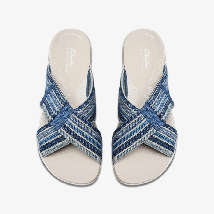 Arla Wave Blue Combination Women Clarks Wedges