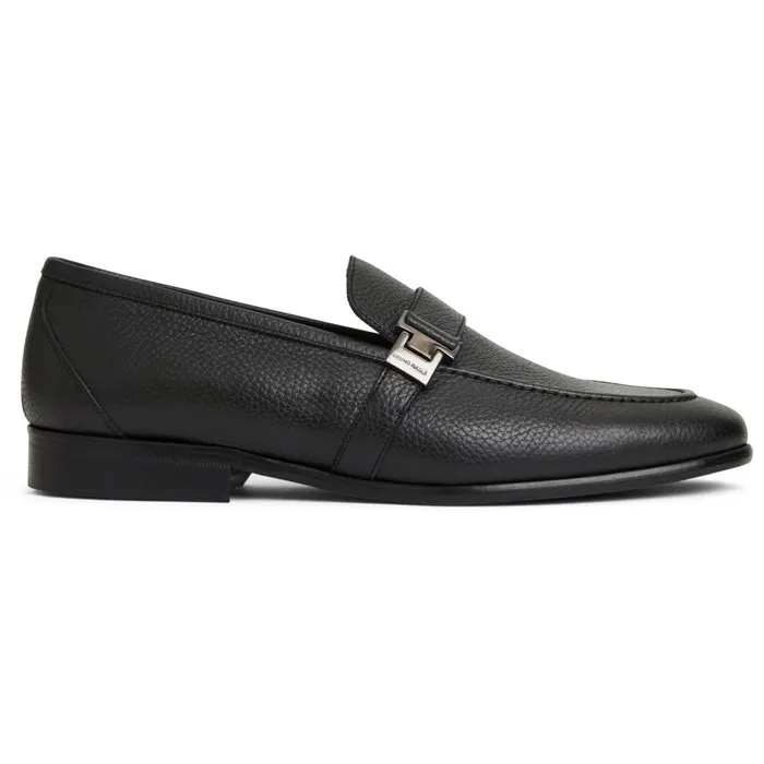Arlo Slip On Side Bit Loafer Black Leather Men Bruno Magli Loafers and Slipons
