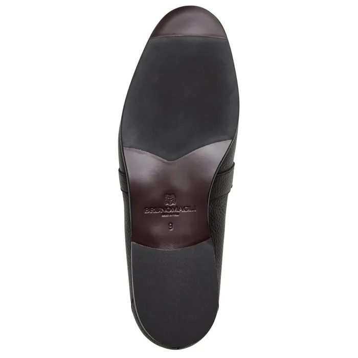Arlo Slip On Side Bit Loafer Black Leather Men Bruno Magli Loafers and Slipons