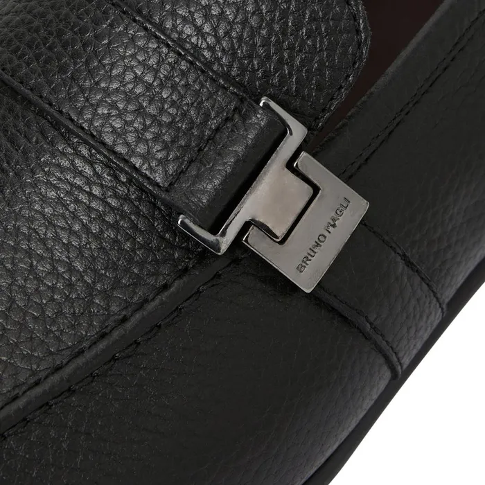 Arlo Slip On Side Bit Loafer Black Leather Men Bruno Magli Loafers and Slipons