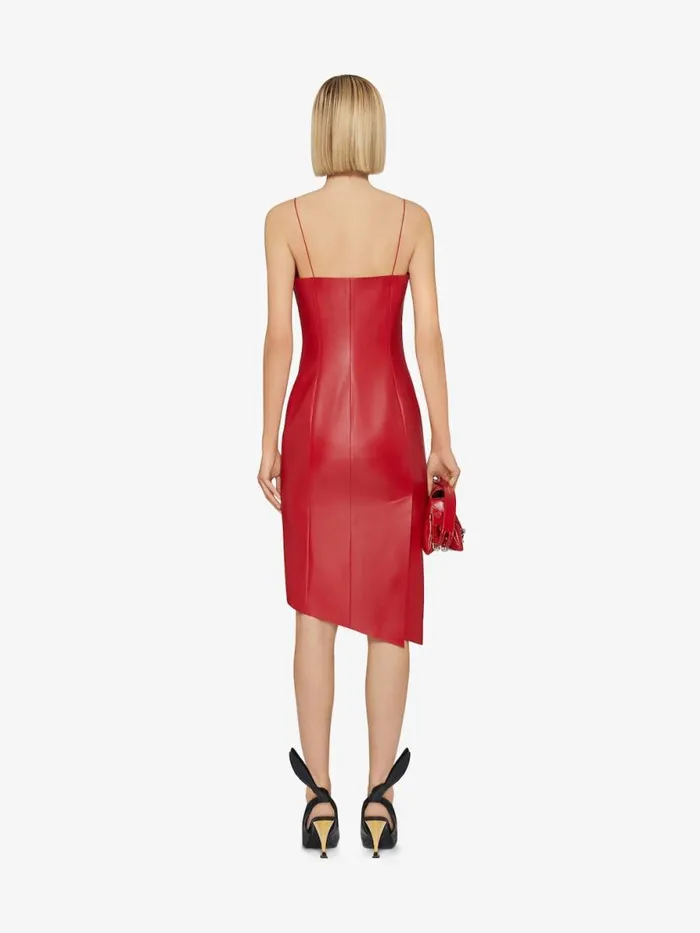 Asymmetric Dress In Leather Red Cherry Women Givenchy Dresses
